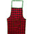 Sun Multiple Check print Black Kitchen Apron with Single Front Pocket for Male or Female (Red-Check)