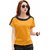 Attitude Jeans Color Block Mustered Black Round Neck Top