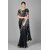 Meia Grey Chiffon Padding Work Jacquard Lace Saree With Blouse Piece