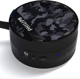 Philips Audio BT2003 Portable Wireless Speaker, 3W, USB Type-C Charging (Gray)