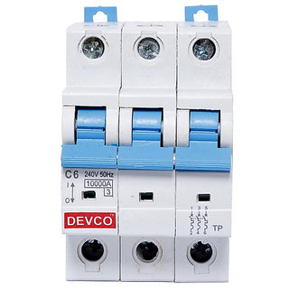 DEVCO 3-Pole 06-Amp (C-Curve 10kA) MCB30320C MCB