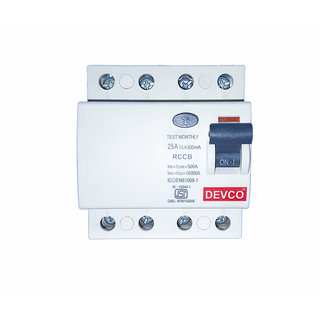 DEVCO 4-Pole 25-Amp (300mA)-RCCB RCC402530 MCB