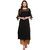 Ziyaa Women's Black Colour 3/4Th Sleeve Crepe Straight Kurta