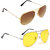 Kanny Devis Aviator Unisex Sunglasses Combo of 2(107-NV)
