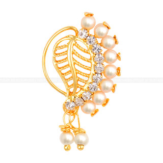 Vighnaharta Mayur design with AD Stone Alloy Maharashtrian Nath Nathiya./ Nose Pin for women Vighnaharta Mayur design with AD Stone Alloy Maharashtrian Nath Nathiya./ Nose Pin for women