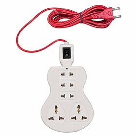 Takson Sales Extension Cord Board - 5 Sockets, 1 Switch, 12 Feet Long Copper Wire