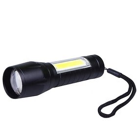 MINI RECHARGEABLE CAMPING  EMERGENCY USE TORCH LIGHT SET OF 1 PC (BLACK COLOR)