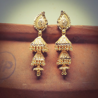Traditional 1gm gold and micron plated jhumkis Traditional 1gm gold and micron plated jhumkis
