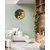 Eja Art Poinciana Golden MDF without GlassWooden Round Analog Wall Clock , Size 28 Cms x 28 Cms