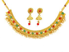 Aarable Alloy Gold-plated Jewel Set  (Multicolor)