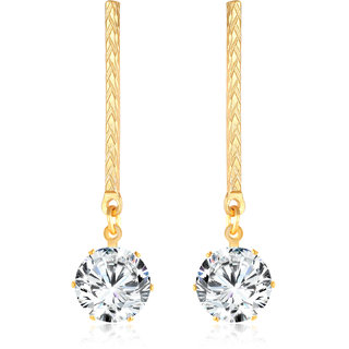                       Vighnaharta Sizzling Glittering Alloy silver solitaire Earring for Women                                              