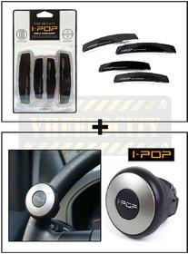 love4ride Combo Of Mini I-Pop Steering Knob  Black I-Pop Door Guard
