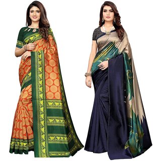                       SVB Sarees Kalamkari Printed Saree Combo Of 2 Saree                                              