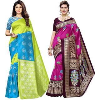                       SVB Sarees Silk Printed Saree Combo Of 2 Saree                                              