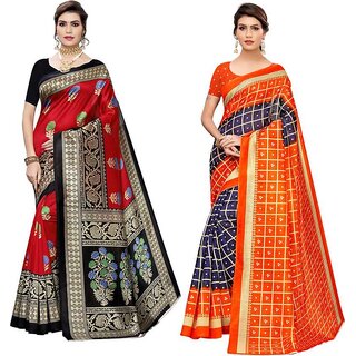 SVB Sarees Silk Printed Saree Combo Of 2 Saree