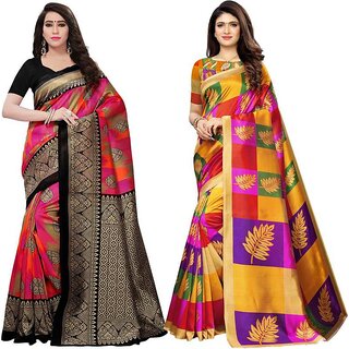                       SVB Sarees Silk Printed Saree Combo Of 2 Saree                                              