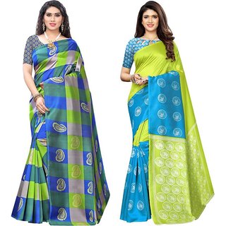 SVB Sarees Silk Printed Saree Combo Of 2 Saree