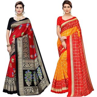                       SVB Sarees Kalamkari Printed Saree Combo Of 2 Saree                                              