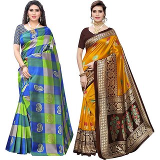                       SVB Sarees Kanjeevaram Printed Saree Combo Of 2 Saree                                              