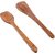 Handcrafted Wooden Serving Spoon  Spatula Dark Brown pack of 2