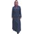 La Kasha Women Denim Stretch Light Weight slit pocket chinese collared Abaya
