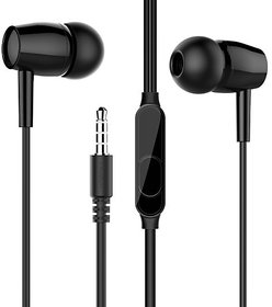 iSpares Extra Bass Sound In Ear Wired Headset  (Black, In the Ear)