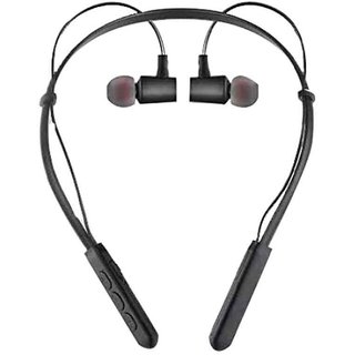                      iSpares A10 NeckBand Bluetooth Headset  (Black ,In the Ear)                                              