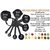 8 Piece Measuring Cup  Spoon Set - Multi Purpose Kitchen Tool (with Free Hanging Groove- Black) By S4