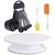 Kitchen4U - Cake Turntable,8Pcs Black Measuring Cups and Spoons, Silicone Spatula and Pastry Brush