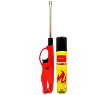 Kitchen4U - Refilable Gas Lighter for Kitchen Stove with Refill Gas Bottle Can(Color May Vary)