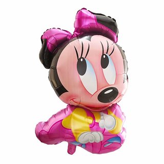                       Hippity Hop Baby Minnie Mouse sitting LargeFoil Balloon 33 inch For Minnie Mouse Party Pack of 1 (Multicolor)                                              