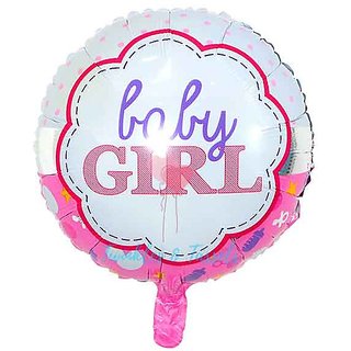                       Hippity Hop Baby Girl Printed with Pink polka dot printed Decorative Round Foil Balloon 18 inch Pack of 1 (Multicolor)                                              