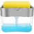 orsop 2 in 1 Soap Pump Plastic Dispenser and Sponge Holder for Kitchen Sink Dish Washing Soap Dispenser 380 ml