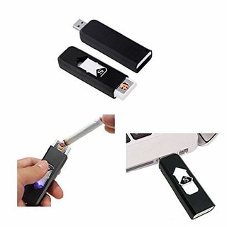 USB Cigarette Lighter Windproof Rechargeable Flameless Lighter. pack of 1