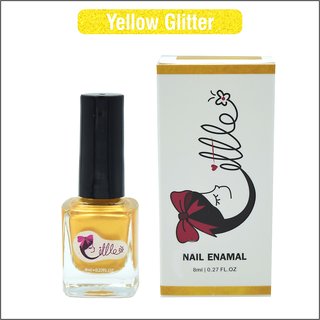                       LITTLE Nail Polish - Luxurious Collection of Yellow Glitter Nail Polish 8ml                                              