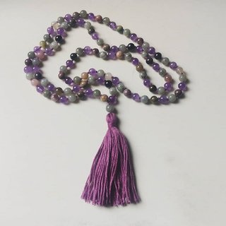                       Jaipur Gemstone-Tourmaline Malticolor Mala Natural Crystal Stone Bead Mala for Unisex                                              