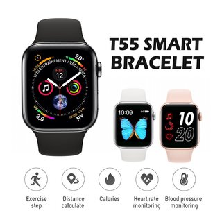                       Appie T-55 Smart Fitness Watch Band Black Fitness Tracker Smartwatch                                              
