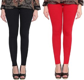 Apna Bazzar Soft Ankle Length Legging Combo Pack (Pack-2) Black  Red