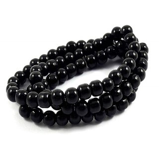                       Ceylonmine-Crystal Black Quartz Jap Mala 108 Beads for Meditation and Pooja                                              
