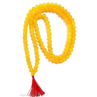                       Ceylonmine-Natural Crystal Yellow Quartz Mala 108+1 Beads Japa Rosary Spiritual Mala                                              