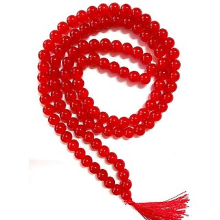 Ceylonmine-Red Quartz 108+1 Beads Jaap Mala for Pooja and Astrology Certified Ceylonmine-Red Quartz 108+1 Beads Jaap Mala for Pooja and Astrology Certified