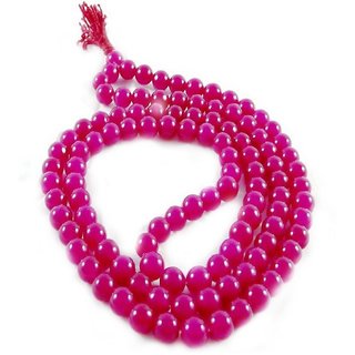                       Ceylonmine-Natural Crystal Pink Quartz Mala 108+1 Beads Japa Rosary Spiritual Mala                                              