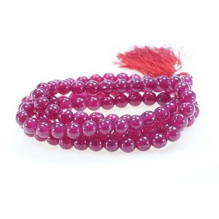                       Ceylonmine-Natural Crystal Pink Quartz Mala 108+1 Beads Japa Rosary Spiritual Mala                                              