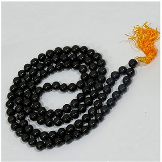                       Jaipur Gemstone-Natural Crystal Black Quartz Mala 108+1 Beads Japa Rosary Spiritual Mala                                              