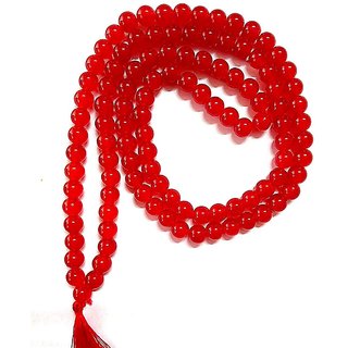                       Jaipur Gemstone-Red Quartz Japa Mala Gemstone Positive Effect Vastu Crystal Healing Unisex                                              