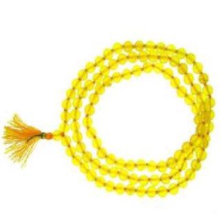                       Jaipur Gemstone-Yellow Quartz Mala Natural Crystal Stone Bead Mala for Unisex                                              