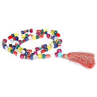                       Jaipur Gemstone-Natural Crystal Malticolor Quartz Mala 108+1 Beads Japa Rosary Spiritual Mala                                              