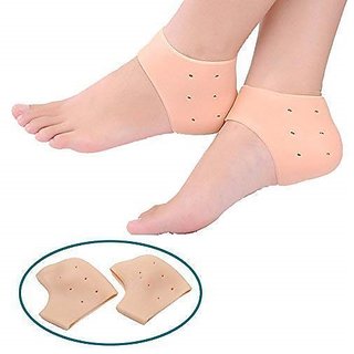 Sument 1 Pair Anti Crack Silicone Half Gel Heel And Foot Protector Moisturizing Socks for Foot Care for Men and Women Pa