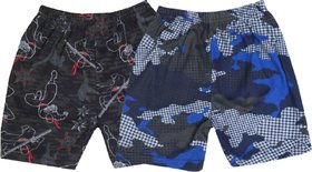 CIVIS Kids Cotton Printed Shorts - Pack Of 2 (Assorted Color)
