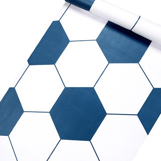                       JAAMSO ROYALS Blue Mosaic Design Self Adhesive Floor Sticker Wallpaper ( 1000 CM X 60 CM )                                              